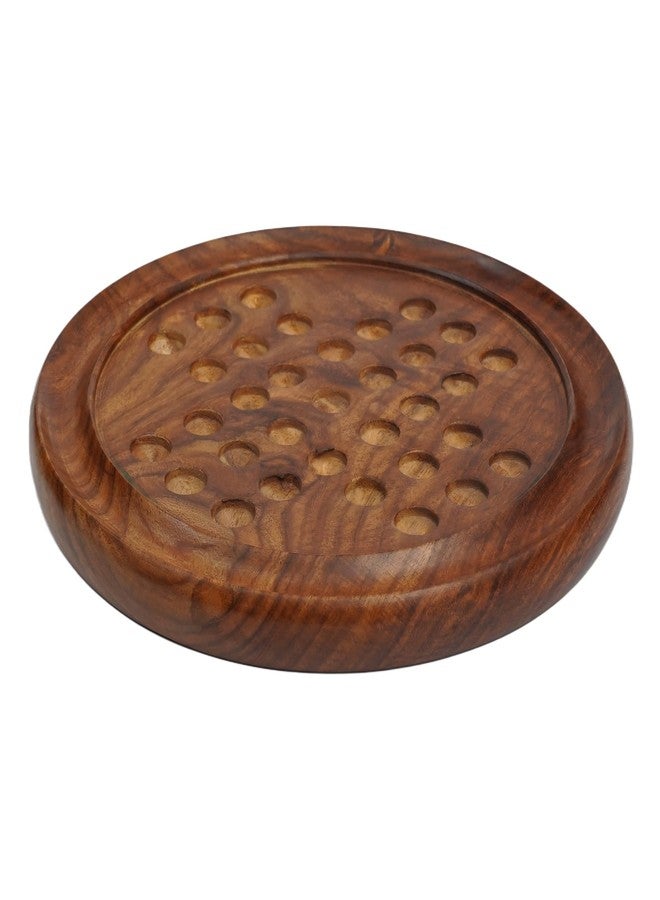 Toolart Wooden Solitaire Board Game in with Acrylic Beads 16mm Brain-vita Unique Game 9" - Best Gift for Kids, Teens & Adults Made in India (Solitaire_C) - Image 4